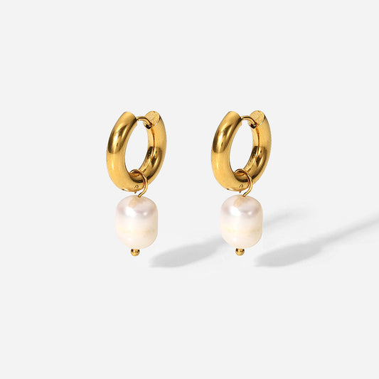 Fresh Water Pearl Hoops