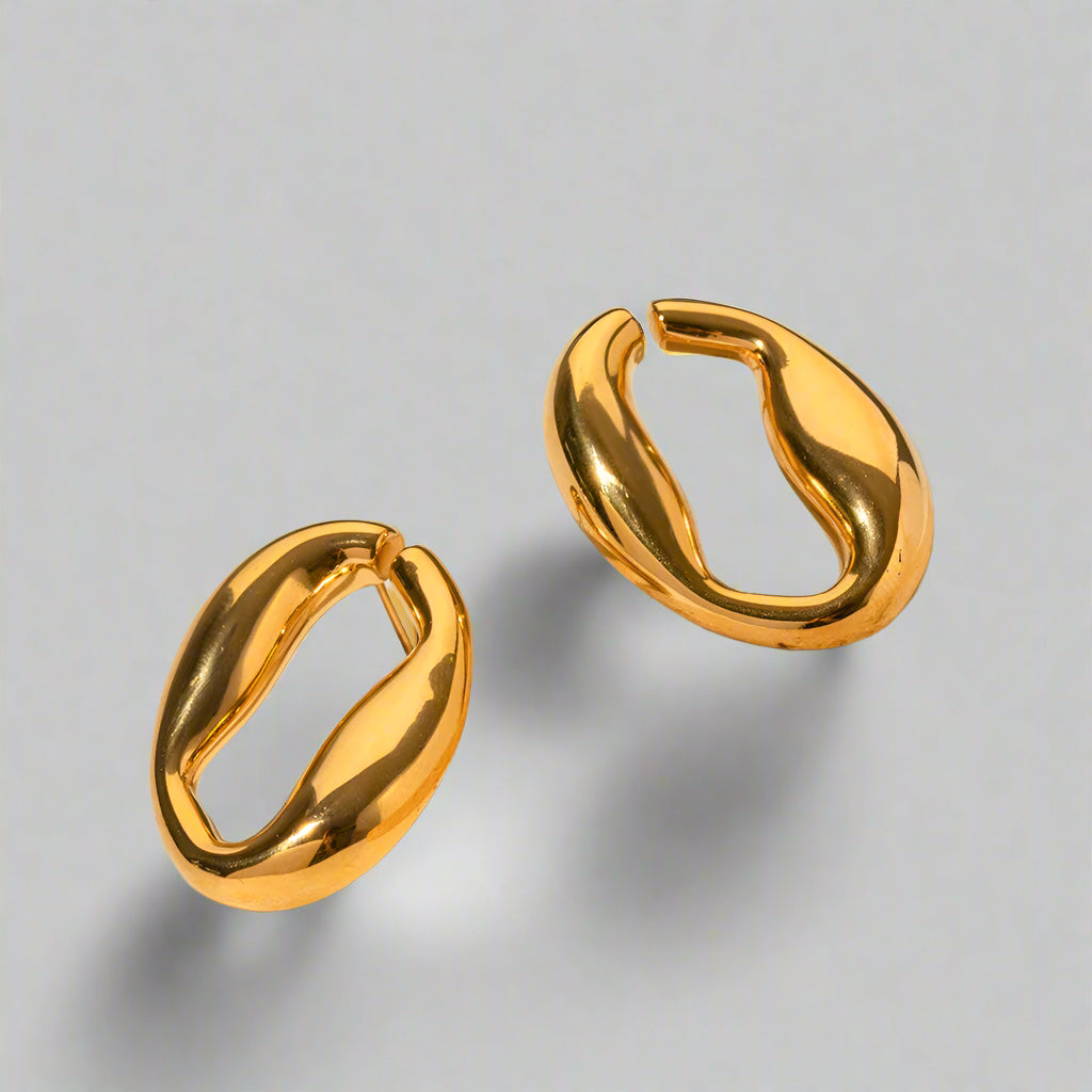 Fluid Gold Wave Earrings