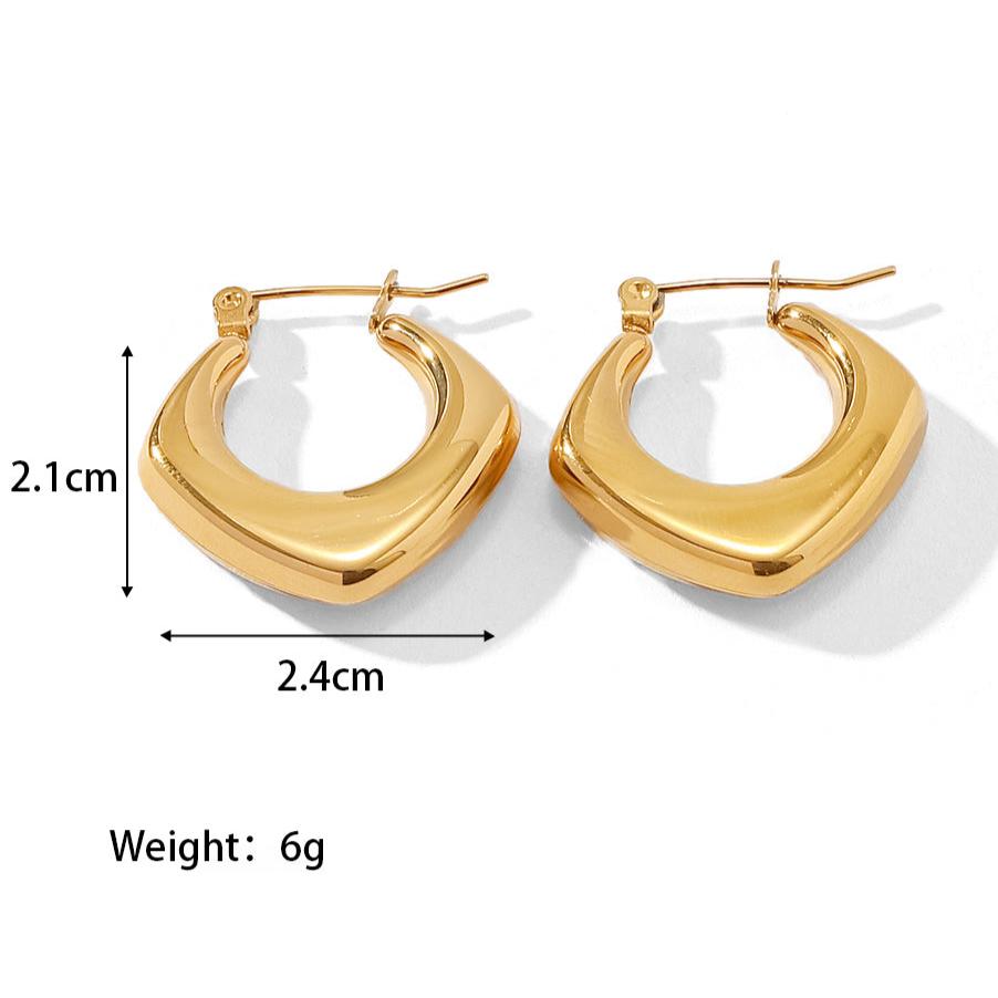 Diamond Shaped Gold Hoop