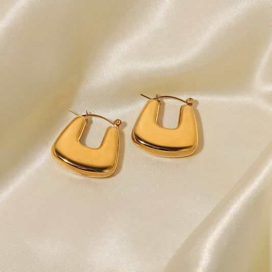 Gold Rectangular Hoop Earrings