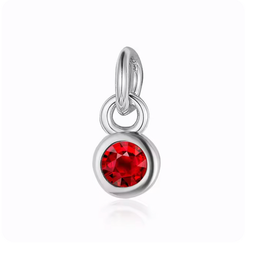 Round Birthstones in Silver