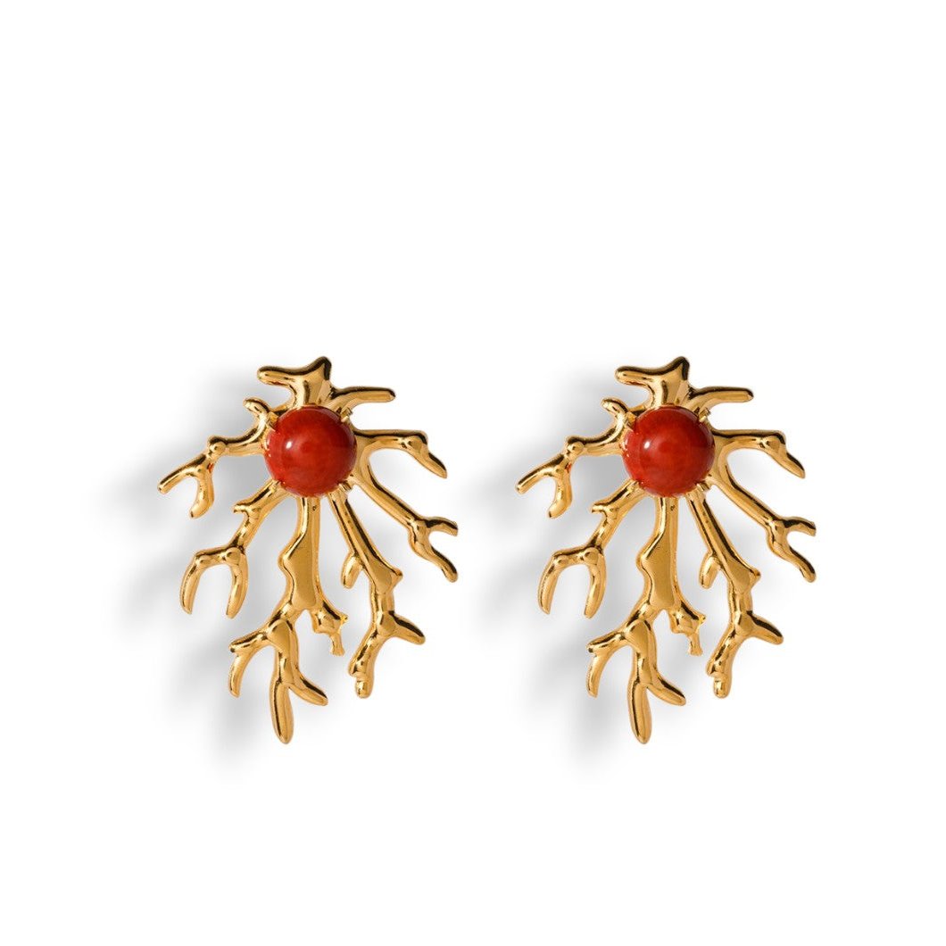 Coral Leaf Earrings