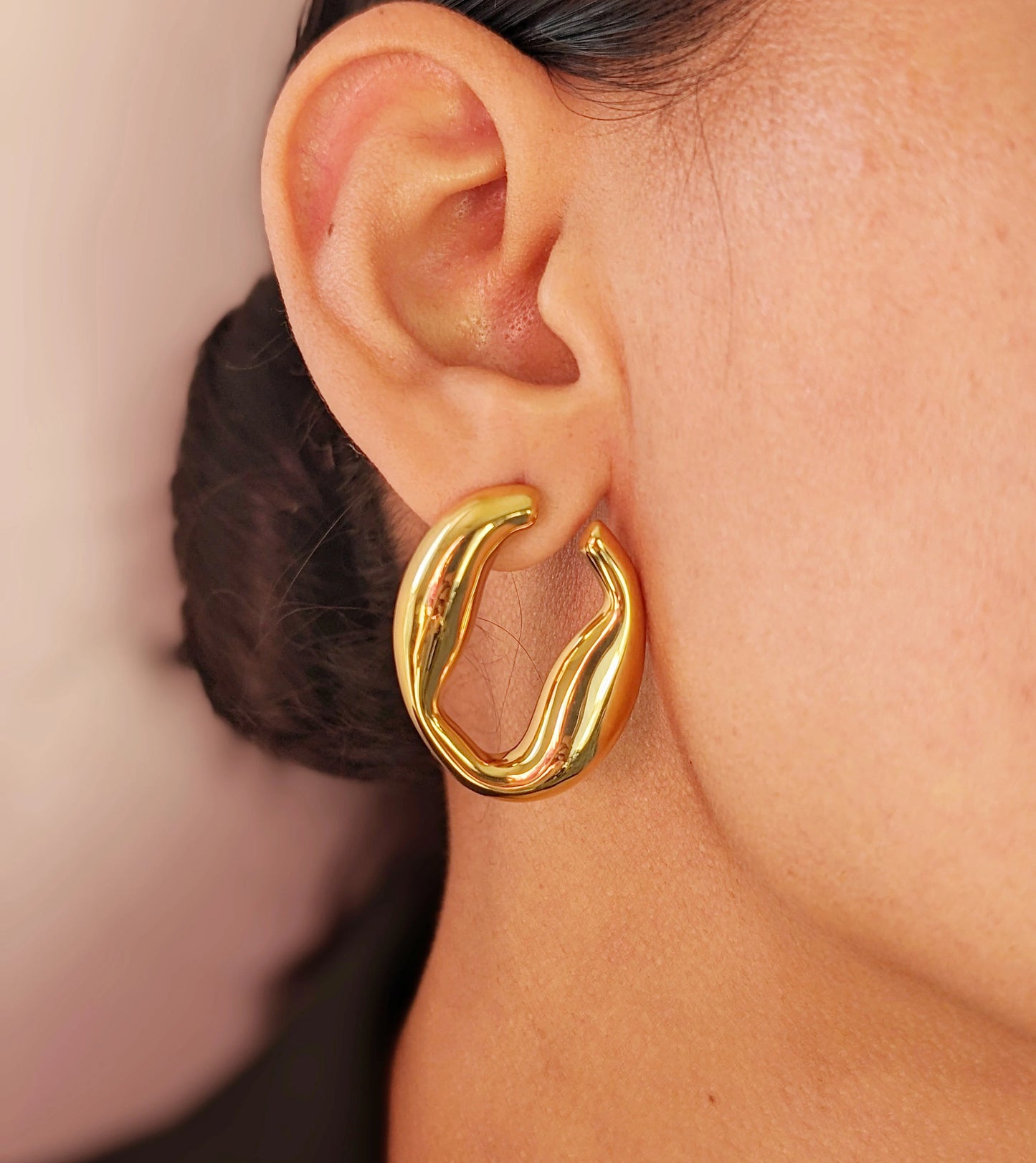 Fluid Gold Wave Earrings