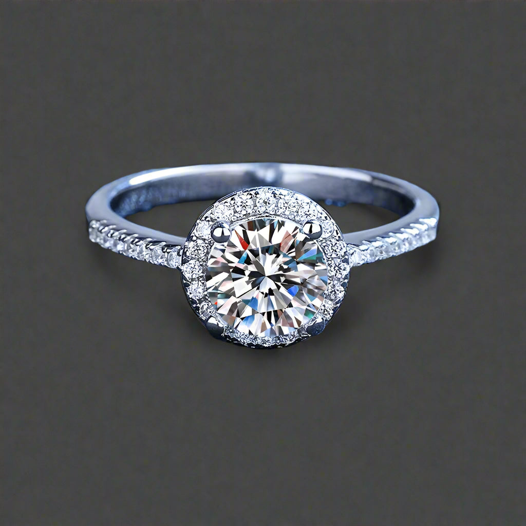 1 CT Moissanite Silver Ring