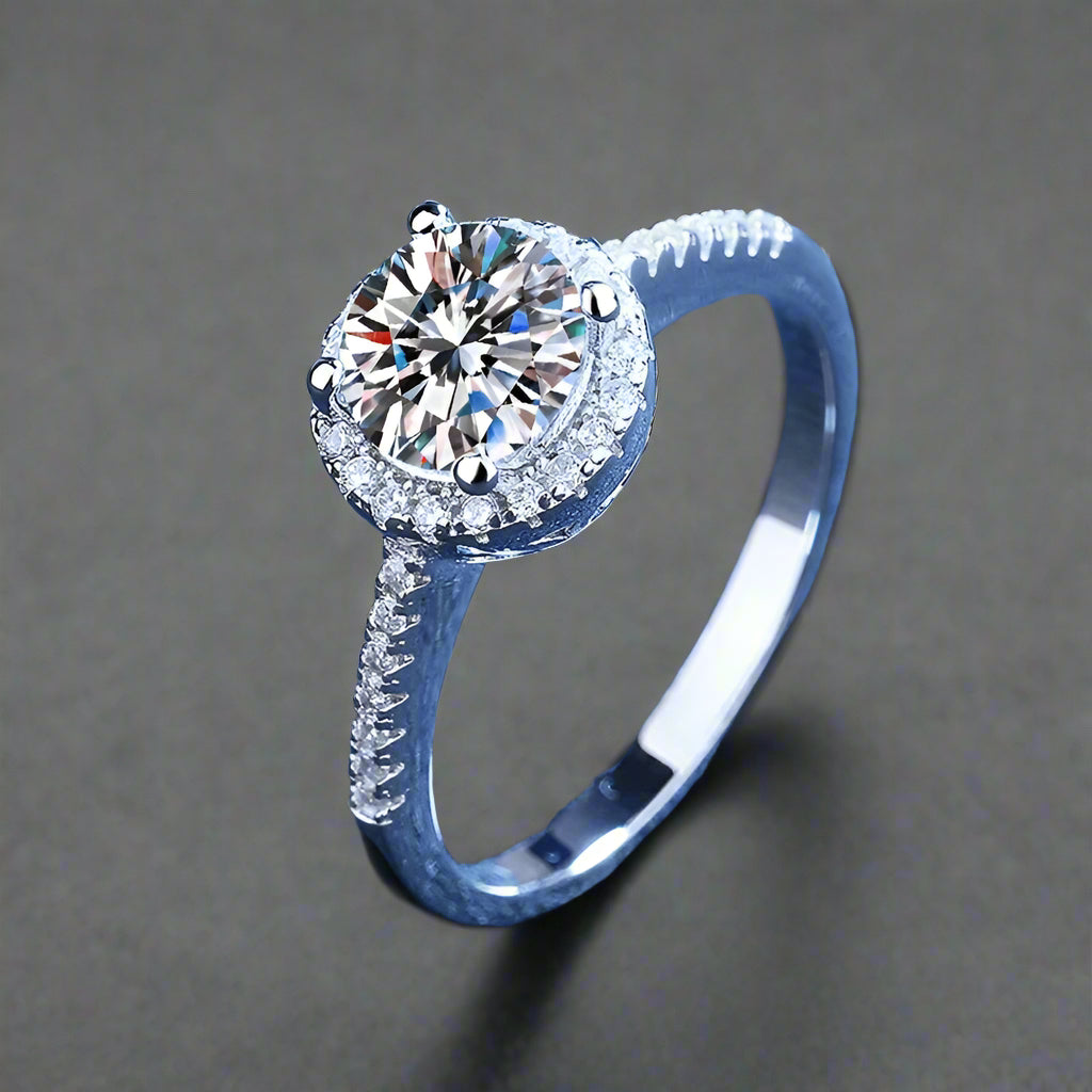 1 CT Moissanite Silver Ring