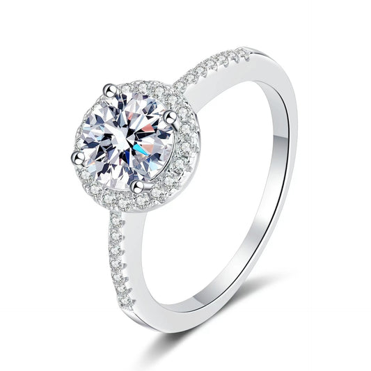 1 CT Moissanite Silver Ring